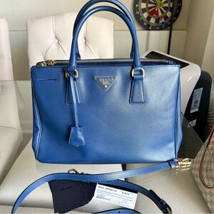SOLD Excellent Prada Blue Galleria Saffiano Leather tote